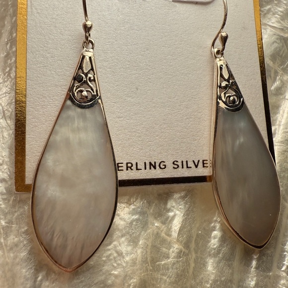 Silver Teardrop Earrings with Elegant Design - Picture 5 of 11